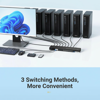Commutateur KVM USB 8-en-1 avec 8 ports, câble KVM spécifique et interface HDMI
