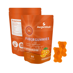 AegleWell Private Label Permen Serat dalam Kemasan Kantong Permen Gummy Rendah Gula Rendah Kalori 60 Permen Serat untuk Dewasa dan Anak-anak - Product Image 1