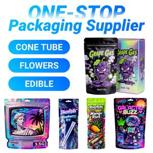 Juego de bolsas de Mylar resellables con impresión personalizada, 3,5g, 7g, 1lb, 14g, 28G, caja de bolsas con cremallera para dulces Cali a prueba de olores con forma especial para leche - Product Image 3