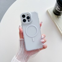 Nueva Funda Magnética Transparente con Protección de Metal para la Cámara y Soporte para iPhone 14 15 16 17 Pro Max