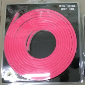 Tubo flexível de silicone puro de 12v, luz ultra fina de led neon com 6*12mm e à prova d' água ip67, corda de led neon, rosa