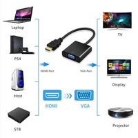 Toptan HDMI - VGA Adaptörü 1080P Video Ses Dönüştürücü Dizüstü Bilgisayar PC Monitör Projektör için