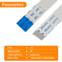 Kabel FFC Fleksibel Tipis Tipe A/B Kustom, Panjang 8PIN, Kabel FFC Baru
