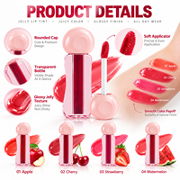 Teinte gelée 3-en-1 RTS 3ml pour lèvres, joues et yeux, hydratante, 4 teintes, faible MOQ, 2 pièces, vente en gros, logo personnalisé