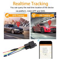 Traceur GPS Relais Dissimulé avec Télécommande, Kit Antivol, Coupure de Carburant à Distance par Touche Unique pour Véhicule, Voiture, Moto, Localisateur GPS, Application Gratuite