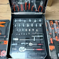 Ensemble de boîte à outils sur roulettes de 187 pièces, boîte à outils mécanique à 4 niveaux avec roues pour la réparation automobile et la maison