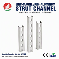 Support de montage solaire en acier en forme de C en alliage zinc-aluminium-magnésium à trou unique pour panneaux photovoltaïques, prêt à être expédié