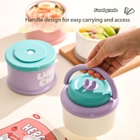 Runde Tragbare Doppelwandige Isolierte Lunchbox mit Deckel, Auslaufsicherer Thermobehälter für Speisen, Stylisch für Studenten & Büroangestellte