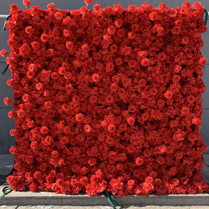 8ft X 8ft pannello da parete floreale rosa rossa sfondo da parete Wedding forniture 3D stile seta decorazioni floreali - Product Image 6
