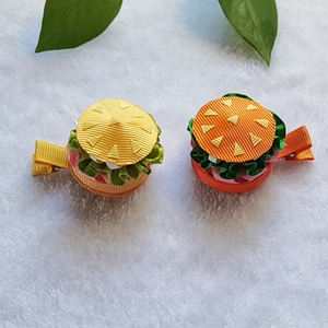 Lazos para el Cabello de Niña Pequeña, Lindos Lazos con Diseño de Comida de Dibujos Animados, Pinzas para el Cabello con Diseño de <span class=keywords><strong>Hamburguesa</strong></span> y Papas Fritas, Accesorios para el Cabello - Product Image 4