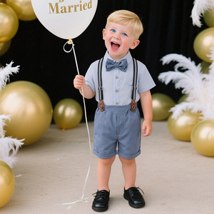 Nueva Colección <span class=keywords><strong>de</strong></span> Ropa Infantil, Conjuntos <span class=keywords><strong>de</strong></span> Ropa <span class=keywords><strong>de</strong></span> Verano para Bebés Niños, Trajes <span class=keywords><strong>de</strong></span> Caballero <span class=keywords><strong>de</strong></span> Manga Corta, Traje a Rayas para Niños - Product Image 3