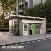 Station de tri des déchets intelligente pour intérieur, avec design compact et système de neutralisation des odeurs, pour immeubles de bureaux et hôtels.
