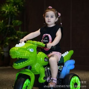 Electric Dinosaur Motorcycle Ride On Toy For Children 2-8 Years <b>Plastic</b> Electric Power Remote Control Kids Vehicle - Product Image 1