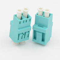 Haina LC-LC Duplex 10 Gigabit OM3 Optical Fiber Coupler Adapter Flange Model KL-1W12-YT for FTTH Jumper Extension Butt Joint