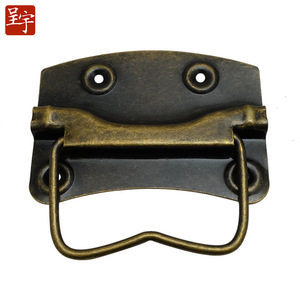 Poignées de porte d'armoire en forme de W de style antique, en fer bronze, quincaillerie de meubles chinois, petites 61x42mm, grandes 87x62mm, durables - Product Image 5