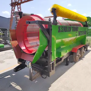 High quality Rotary Drum Trommel Screen vibrated soil compost machine