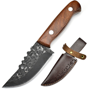 Free Sample Customized OEM Supported Handmade Forged Camping Hunting Survival Pocket Knife Industrial Grade Wooden Handle - Product Image 1