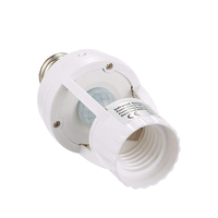 Douille d'ampoule à détecteur de mouvement avec détection à 360° et temporisation réglable, adaptateur d'ampoule à vis PIR E27