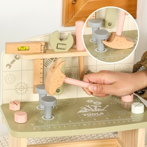 Jouets éducatifs en bois Montessori pour enfants d'âge préscolaire, jeux <span class=keywords><strong>de</strong></span> simulation, ensembles d'outils <span class=keywords><strong>de</strong></span> construction, table d'atelier pour enfants - Product Image 3