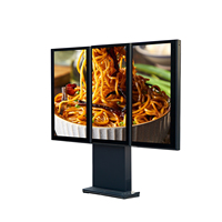 Papan Menu Digital Tahan Air IP66 untuk Luar Ruangan dengan Layar Sentuh Kapasitif 10 Titik Sistem Operasi Android/Windows, Dudukan Lantai