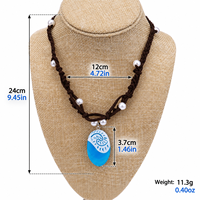 Collier Pendentif Géométrique Vintage Nœud Creux en Résine pour Femme, Bijoux Bohèmes Tendance, Vente en Gros