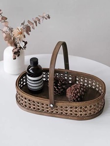 Cesta de Almacenamiento Redonda Ovalada Tejida a Mano con Malla Hexagonal de Ratán Natural Ecológico, Cesta de Mimbre para Picnic, <span class=keywords><strong>Pan</strong></span>, Regalo Retro de Navidad - Product Image 4