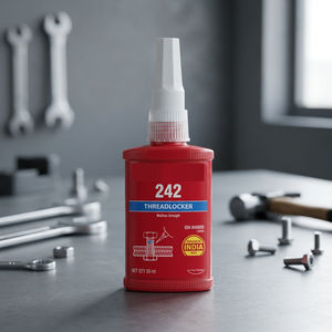 กาวล็อคเกลียว 242 ความแข็งแรงปานกลาง 50 มล. สีแดง สำหรับใช้ในยานยนต์ ผลิตในอินเดีย - Product Image 1