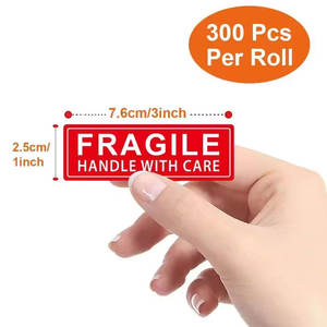 Autocollants amovibles lavables imprimés en usine, étiquettes électrostatiques en rouleau, ruban d'avertissement fragile pour <span class=keywords><strong>l</strong></span>'expédition de marchandises fragiles, dossiers - Product Image 5