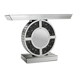 Wholesale Living Room <strong>Console</strong> Furniture <strong>Black</strong> Crystal Round Mirrored <strong>Console</strong> Table - Product Image 3