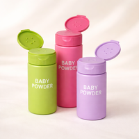 Disesuaikan plastik 100ml botol PP topi lipat anak biang panas bubuk Talcum bubuk Jar
