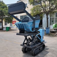Mini-dumper sur chenilles en caoutchouc certifié CE, capacité de charge 500 kg, auto-déchargant, pour le transport agricole et montagneux