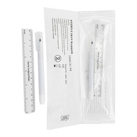 Marqueur médical jetable violet pour microblading avec encre effaçable à sec et à l'eau, pointes de 0,5 mm/1 mm, certifié ISO9001