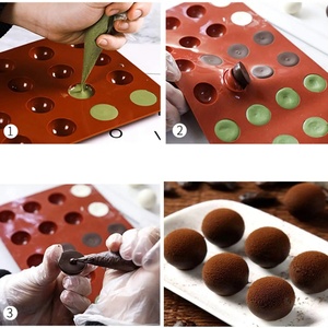 Molde de Silicona 3D Semiesférico para Chocolate, Grado Alimenticio, Antiadherente, para Hornear Pasteles, en Oferta - Product Image 3