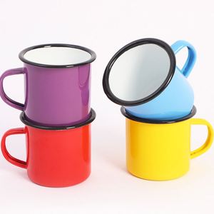 Mug en émail personnalisé avec logo imprimé, résistant au lave-vaisselle et au micro-ondes, pour le camping, les voyages en plein air, vente en gros, pour boissons et café - Product Image 2