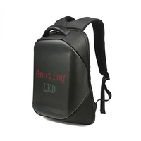 Mochila LED Personalizable con Cierre, Diseño Impermeable de Carcasa Suave, Control Inteligente por WIFI y APP, Pantalla LED para Publicidad en Viajes, Nailon