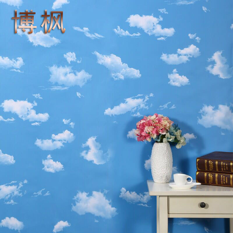 1.2m larghezza * 50m - a222 cielo blu e nuvole bianche