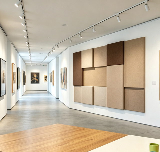 Art Gallery Exhibition Hall Interior Morden Creative Design Fabric Acoustic Panel Multimedia Processing