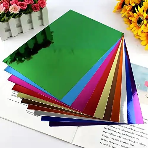 A4 metalik karışık renkler Cardstock PET Film kartı köpüklü karışık karışık renkler Craft Glitter Cardstock DIY hediye