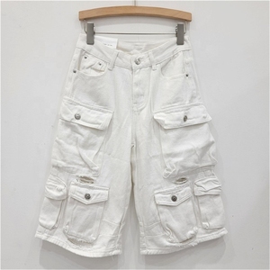 ZHEZHE 2024 Y2k Shorts in Denim da <span class=keywords><strong>donna</strong></span> Jeans Vintage lavati Denim Cargo <span class=keywords><strong>pantaloni</strong></span> a tre quarti - Product Image 5