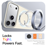 Anillo Magnético Antipolvo con Soporte de Rotación de 360 Grados, Funda de TPU y PC a Prueba de Golpes, Compatible con Carga Inalámbrica para 15, 14, 16, 17 Pro Max