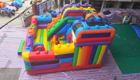 Nouvelles Conceptions de Blocs de Construction Gonflables, Toboggan à Obstacles Gonflable, Château Gonflable Coloré, Équipement de Jeux Extérieurs pour Fêtes