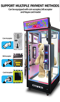 Machine distributrice d'arcade exclusive pour centres commerciaux, à coupe de précision par ciseaux simples, pour jouets en peluche à gagner