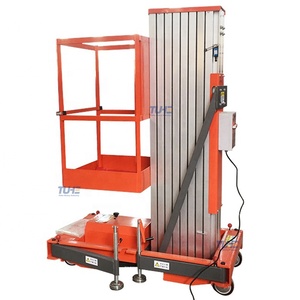 Single Person Hydraulic Lifts Push Around Mast <b>Aluminum</b> Vertical 6/8/12/14m <b>Platform</b> Lift Single Person Hydraulic Lifts - Product Image 5