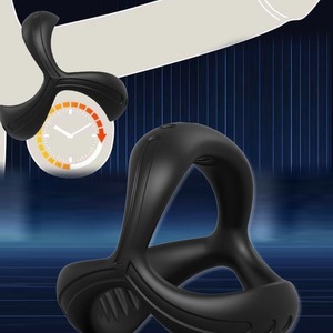 Anneau de Verrouillage Double Extensible en Silicone Triangulaire pour Homme, Anneau Pénien à Double Collier, Jouets Sexuels pour Couples, Vente Transfrontalière - Product Image 2