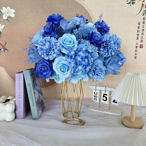 Customization <b>Artificial</b> <b>Flower</b> Ball Centerpiece Blue <b>Hydrangea</b> Rose Mixed Arrangement for Wedding Event Party Decoration - Product Image 3