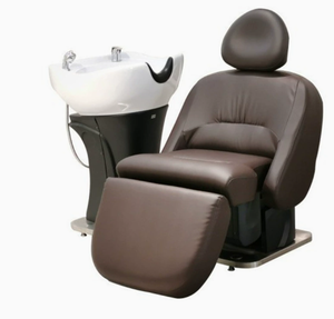 Sillón de peluquería eléctrico de alta gama con función de masaje, giratorio, semireclinable, diseñado para salones. - Product Image 6