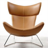 Ensemble de 2 fauteuils d'appoint pour salon, fauteuil relaxant de luxe pour chambre à coucher, fauteuil individuel en cuir moderne