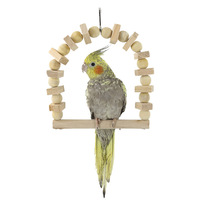 Anneau de jouet d'oiseau de balançoire en bois massif fournitures de jouet de perroquet accessoires de cage à oiseaux