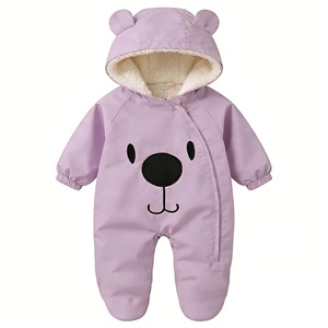 Mono de Invierno para Bebés Recién Nacidos, Niñas y Niños, OEM, Overol con Capucha Cálido para Bebés, Overol de Tela Gruesa y Suave - Product Image 5