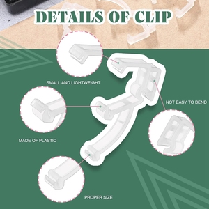 Clips de rideau occultant à canal caché en plastique transparent de haute qualité, design moderne, 6 pièces - Product Image 6